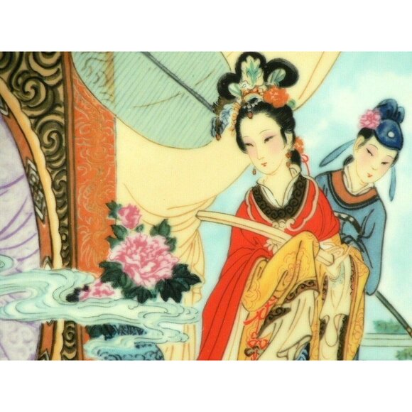 Decorative Chinese Porcelain Plate With Traditional Scene Red Mansion Limited Ed - Picture 4 of 12